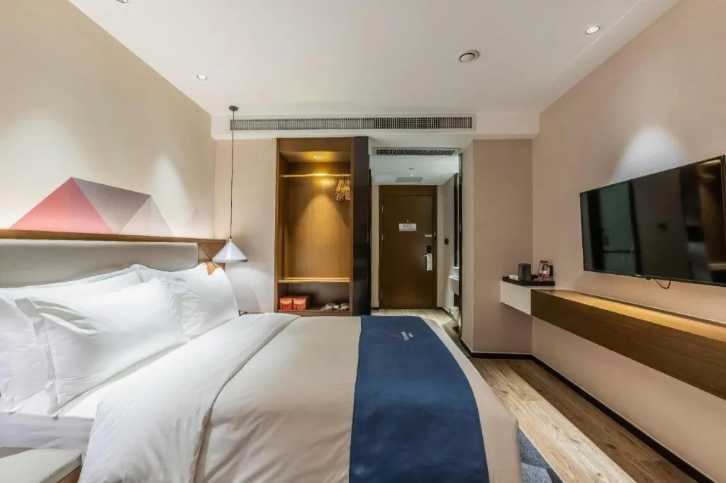 Bed in Borrman Hotel Ji'nan Aoti Center East Provincial Hospital