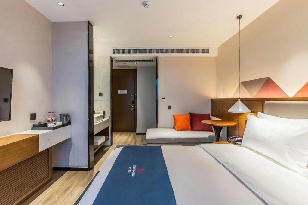 Bed in Borrman Hotel Ji'nan Aoti Center East Provincial Hospital