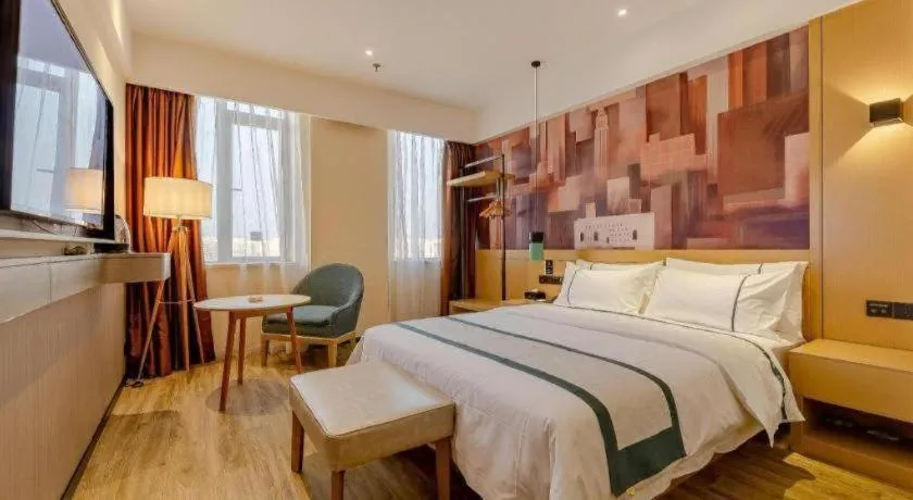 Bed in City Comfort Inn Chengdu Wenjiang Zhujiang Square Guanghua Park Metro Station