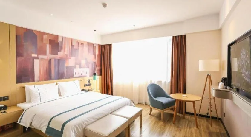 Bed in City Comfort Inn Chengdu Wenjiang Zhujiang Square Guanghua Park Metro Station