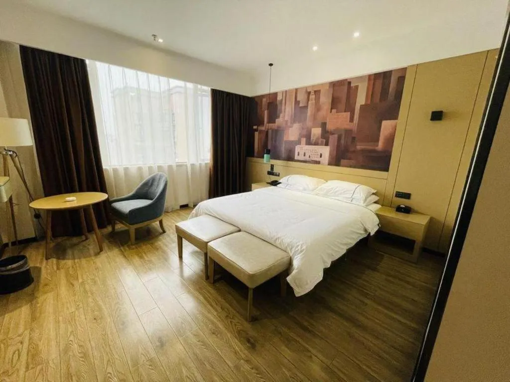 Bed in City Comfort Inn Chengdu Wenjiang Zhujiang Square Guanghua Park Metro Station