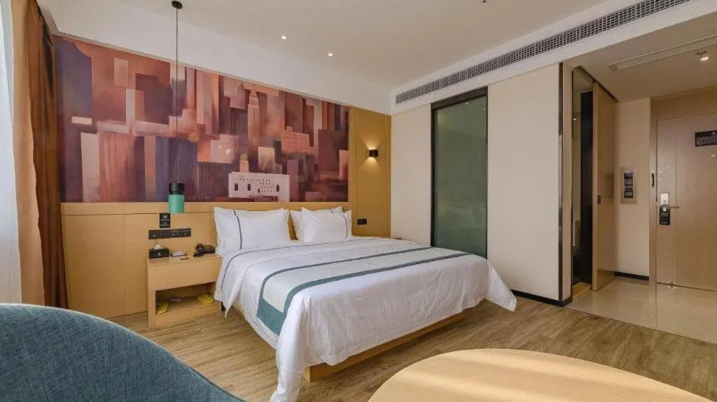 Bed in City Comfort Inn Chengdu Wenjiang Zhujiang Square Guanghua Park Metro Station