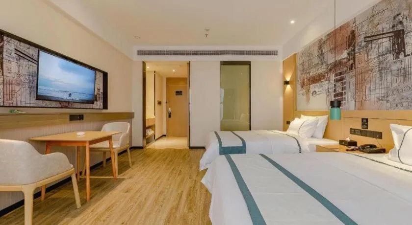 Bed in City Comfort Inn Chengdu Wenjiang Zhujiang Square Guanghua Park Metro Station