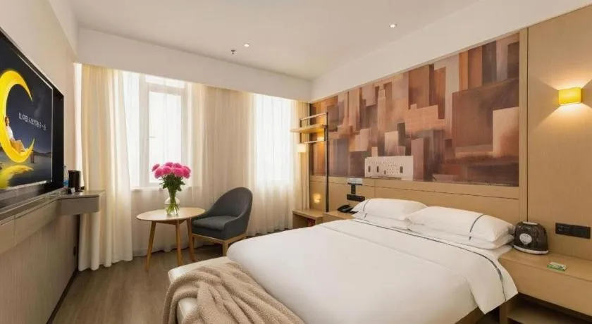 Bed in City Comfort Inn Chengdu Wenjiang Zhujiang Square Guanghua Park Metro Station