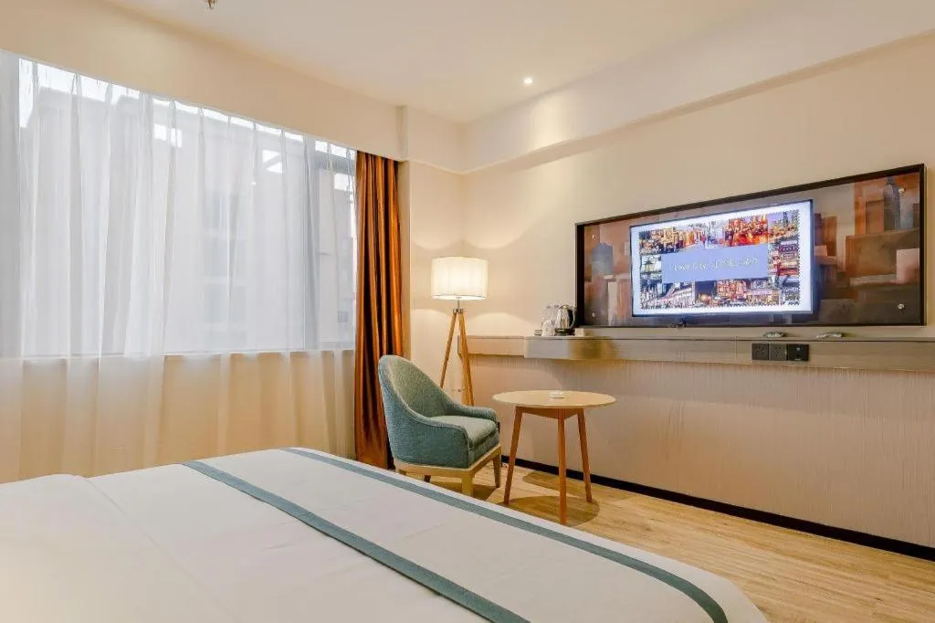 Bed in City Comfort Inn Chengdu Wenjiang Zhujiang Square Guanghua Park Metro Station