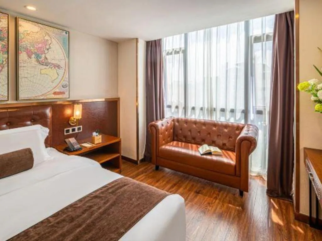 Bed in James Joyce Coffetel Guilin Railway Station Xiangbi Mountain Liangjiang Sihu Wharf