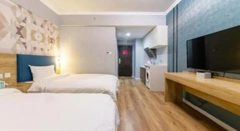 Bed in PAI Hotel Xi'an Kunming Road Hancheng South Road Metro Station