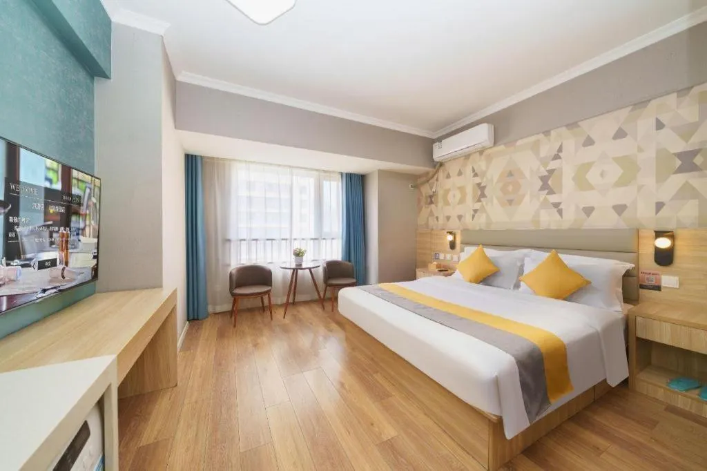 Bed in PAI Hotel Xi'an Kunming Road Hancheng South Road Metro Station