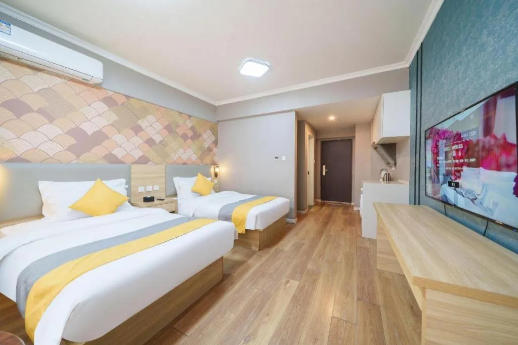 Bed in PAI Hotel Xi'an Kunming Road Hancheng South Road Metro Station