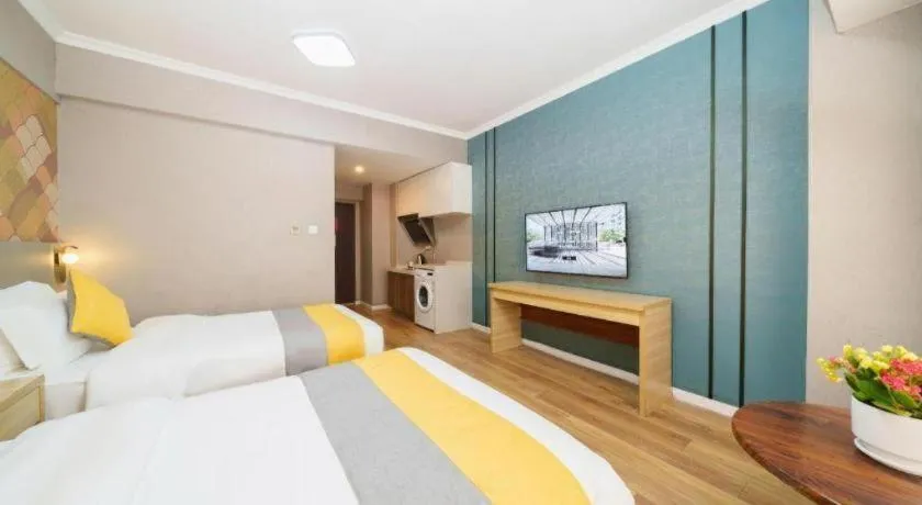 Bed in PAI Hotel Xi'an Kunming Road Hancheng South Road Metro Station