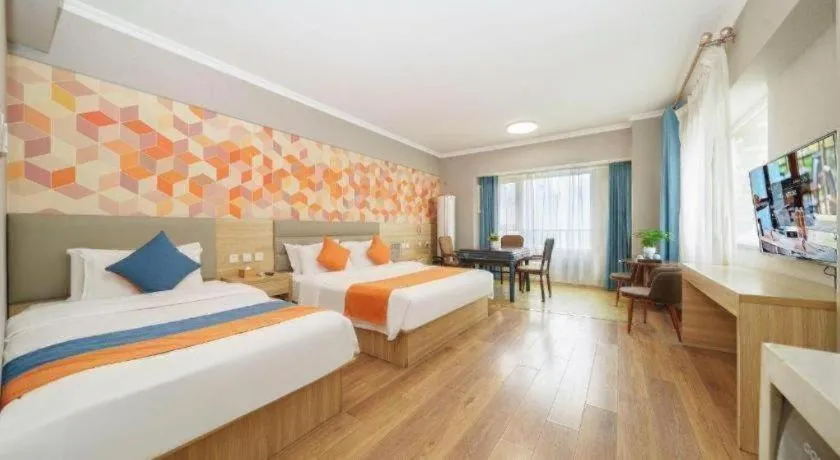 Bed in PAI Hotel Xi'an Kunming Road Hancheng South Road Metro Station