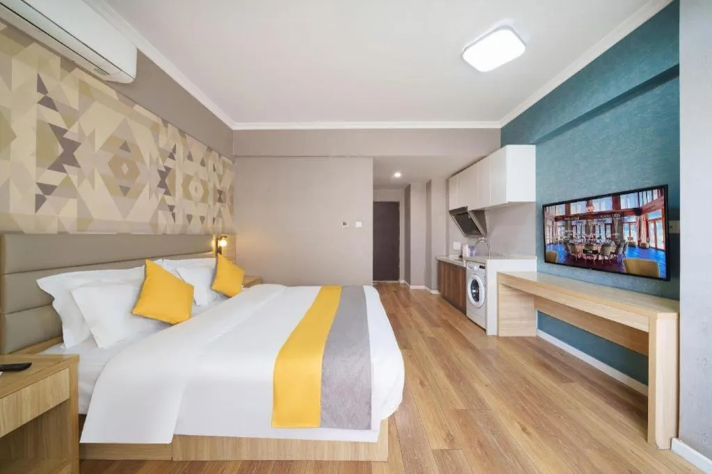 Bed in PAI Hotel Xi'an Kunming Road Hancheng South Road Metro Station