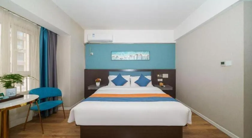 Bed in PAI Hotel Xi'an Kunming Road Hancheng South Road Metro Station