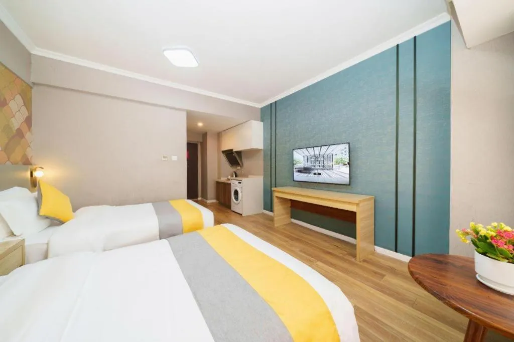 Bed in PAI Hotel Xi'an Kunming Road Hancheng South Road Metro Station