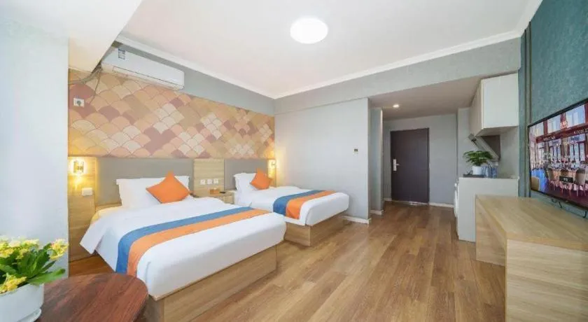 Bed in PAI Hotel Xi'an Kunming Road Hancheng South Road Metro Station