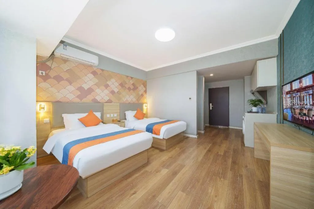 Bed in PAI Hotel Xi'an Kunming Road Hancheng South Road Metro Station