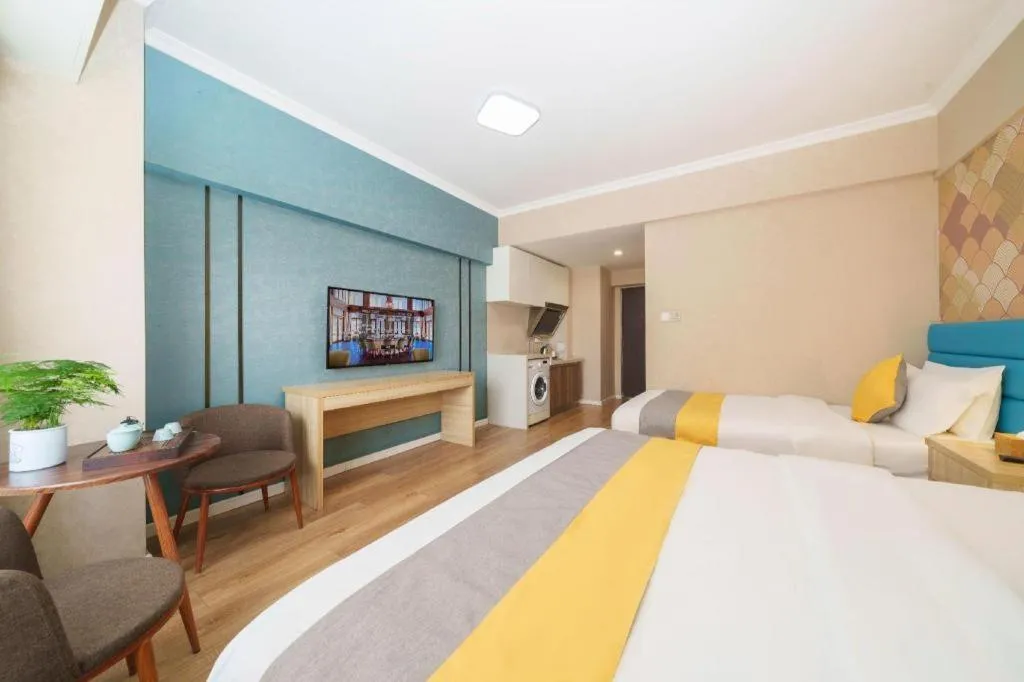 Bed in PAI Hotel Xi'an Kunming Road Hancheng South Road Metro Station