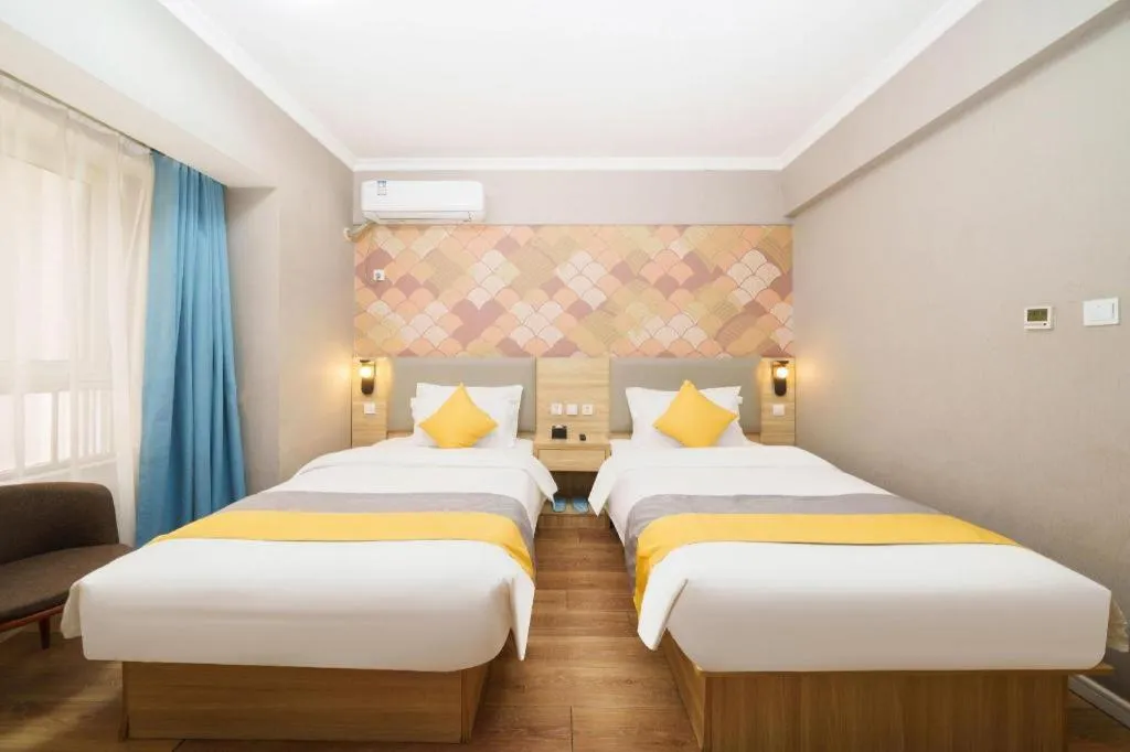 Bed in PAI Hotel Xi'an Kunming Road Hancheng South Road Metro Station