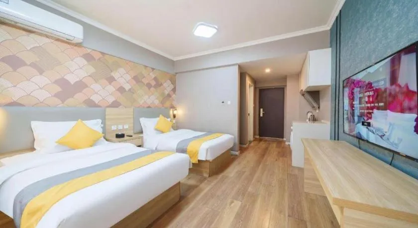 Bed in PAI Hotel Xi'an Kunming Road Hancheng South Road Metro Station