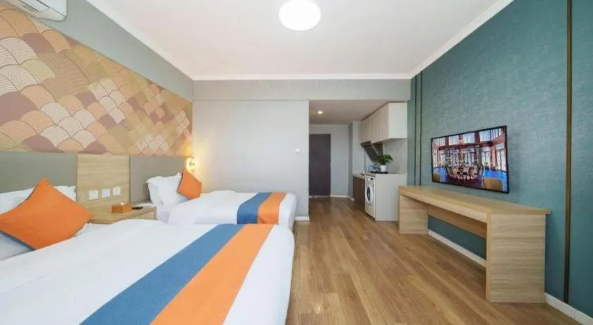 Bed in PAI Hotel Xi'an Kunming Road Hancheng South Road Metro Station