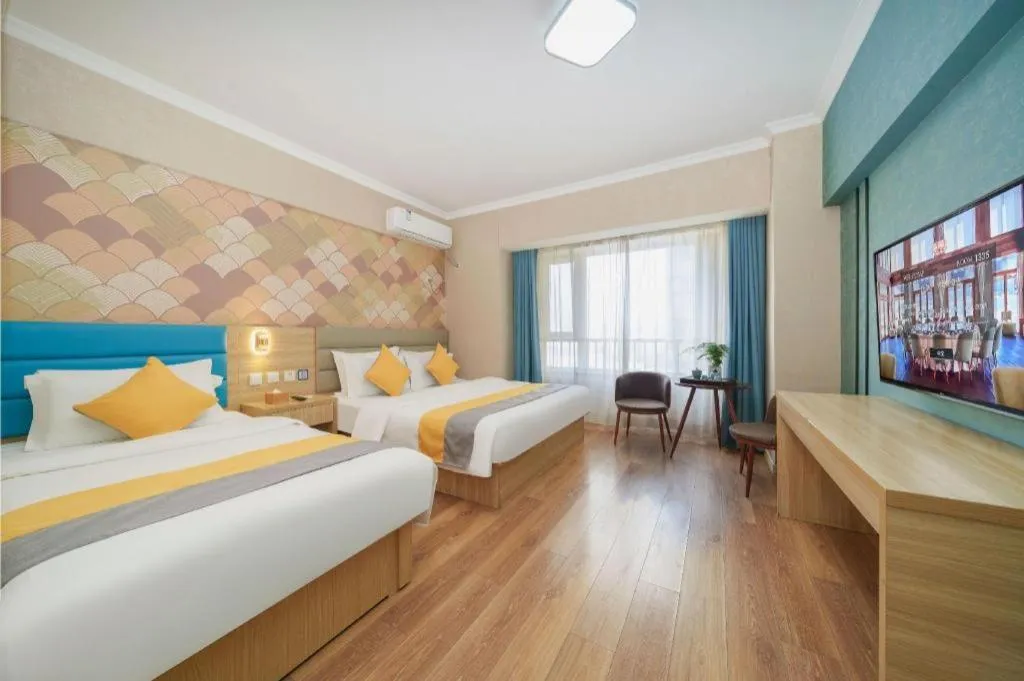 Bed in PAI Hotel Xi'an Kunming Road Hancheng South Road Metro Station