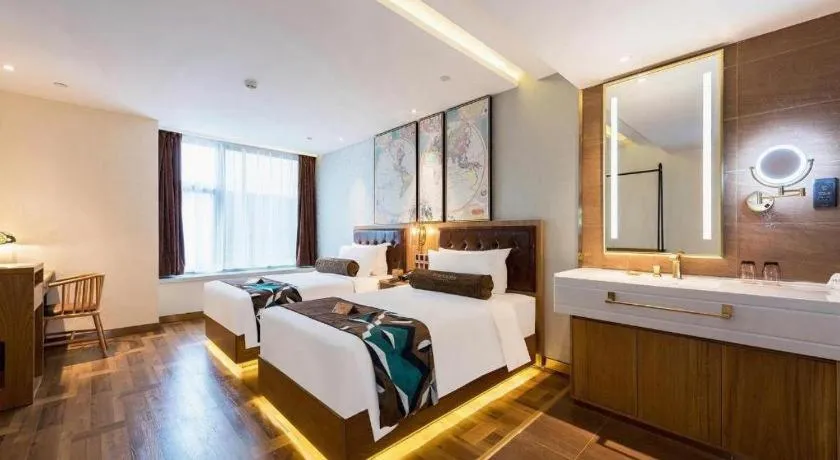 Bed in James Joyce Coffetel Beijing Tongzhou Guoyuan Metro Station