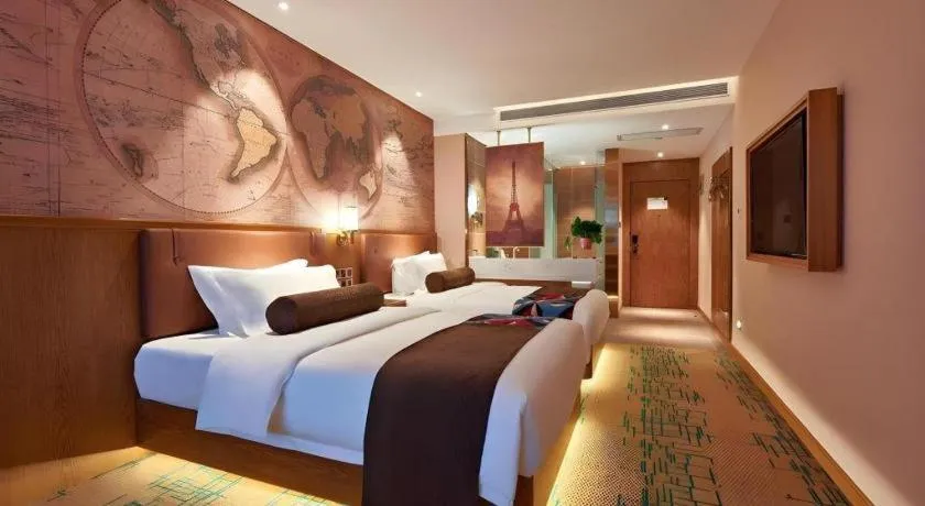 Bed in James Joyce Coffetel Beijing Tongzhou Guoyuan Metro Station