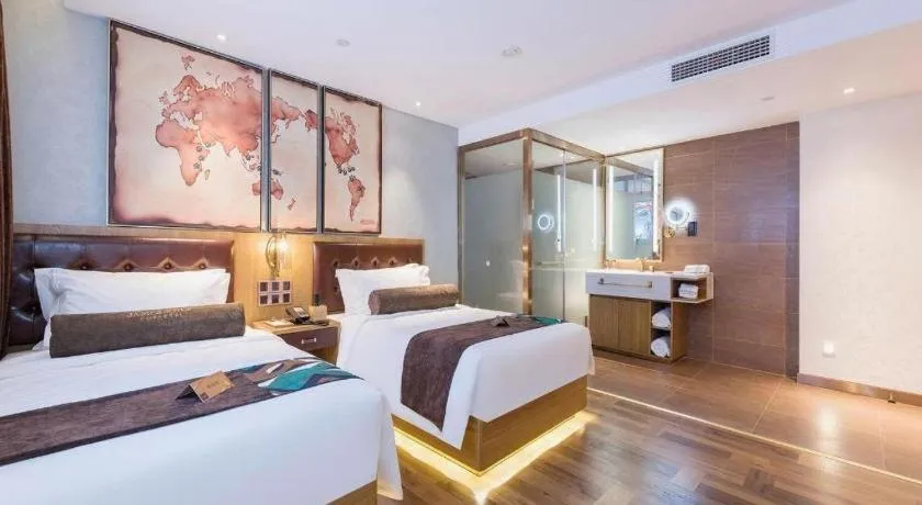 Bed in James Joyce Coffetel Beijing Tongzhou Guoyuan Metro Station