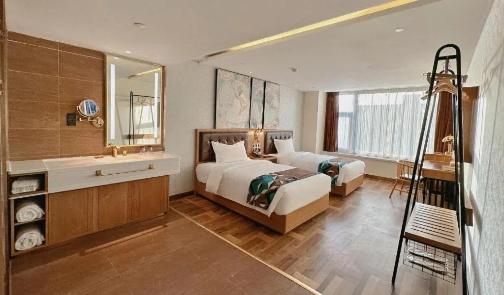 Bed in James Joyce Coffetel Beijing Tongzhou Guoyuan Metro Station