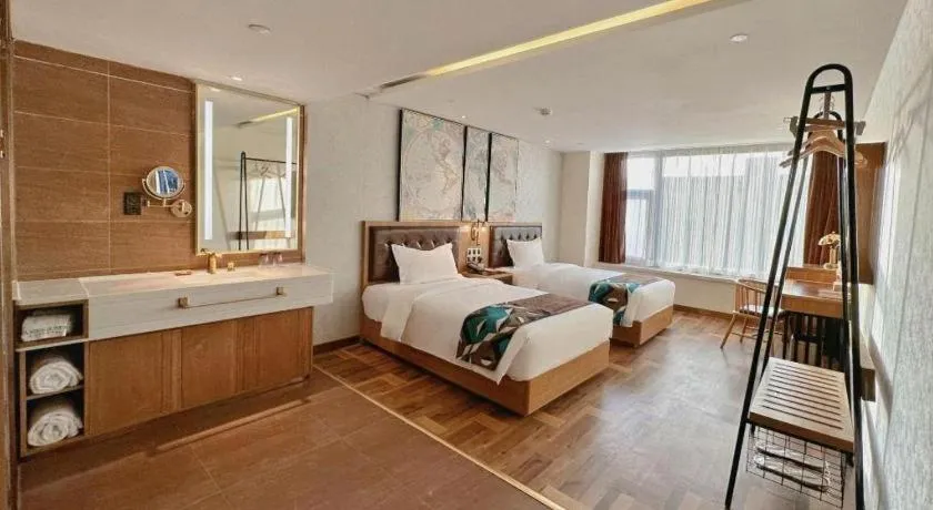 Bed in James Joyce Coffetel Beijing Tongzhou Guoyuan Metro Station