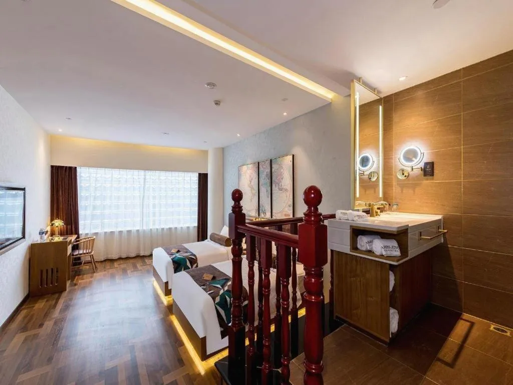 Bed in James Joyce Coffetel Beijing Tongzhou Guoyuan Metro Station