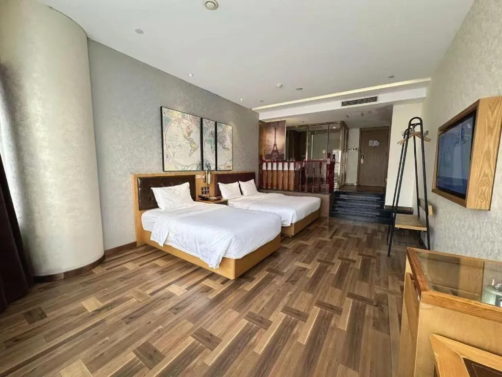 Bed in James Joyce Coffetel Beijing Tongzhou Guoyuan Metro Station