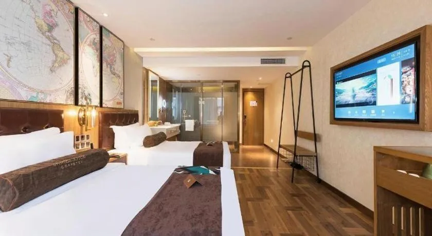 Bed in James Joyce Coffetel Beijing Tongzhou Guoyuan Metro Station