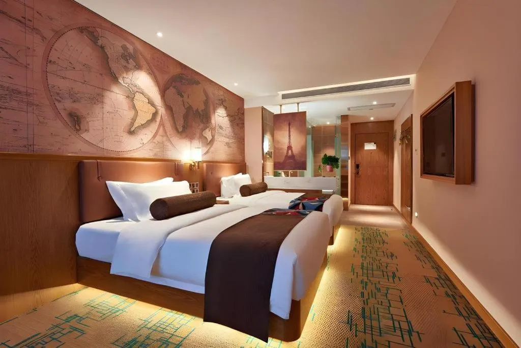 Bed in James Joyce Coffetel Beijing Tongzhou Guoyuan Metro Station