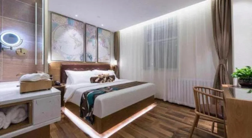 Bed in James Joyce Coffetel Beijing Tongzhou Guoyuan Metro Station