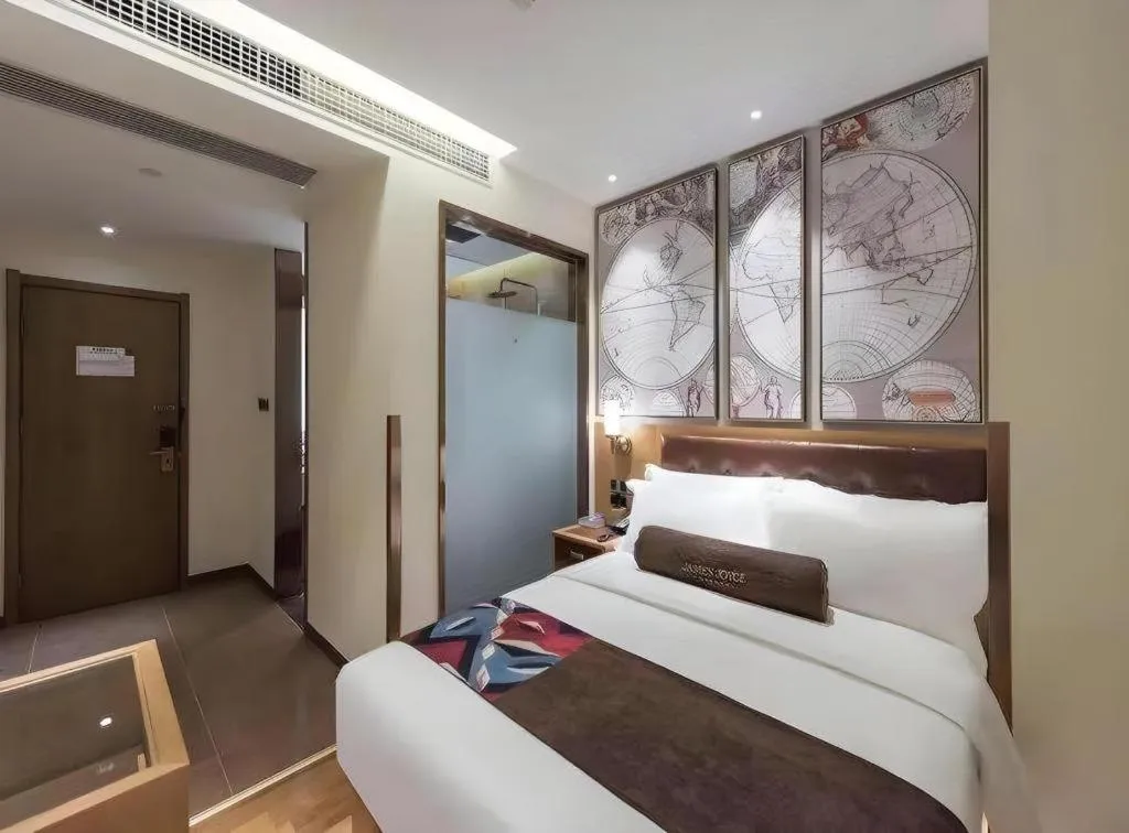 Bed in James Joyce Coffetel Beijing Tongzhou Guoyuan Metro Station