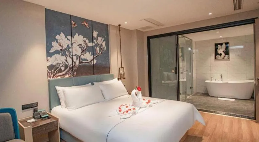 Bed in Magnotel Hotel Guangyuan Nanhe Bus Station Beijing Road