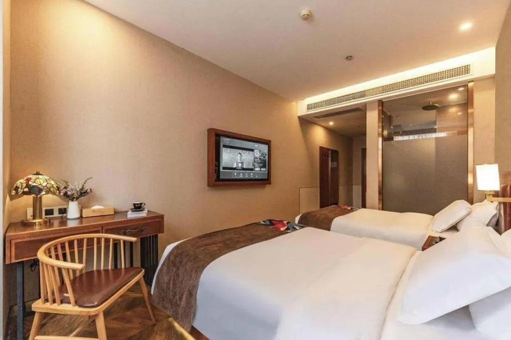 Bed in James Joyce Coffetel Tianjing First Central Hospital Nankai University