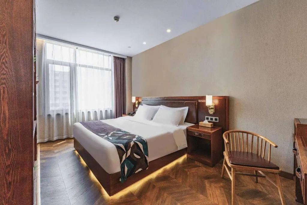 Bed in James Joyce Coffetel Tianjing First Central Hospital Nankai University