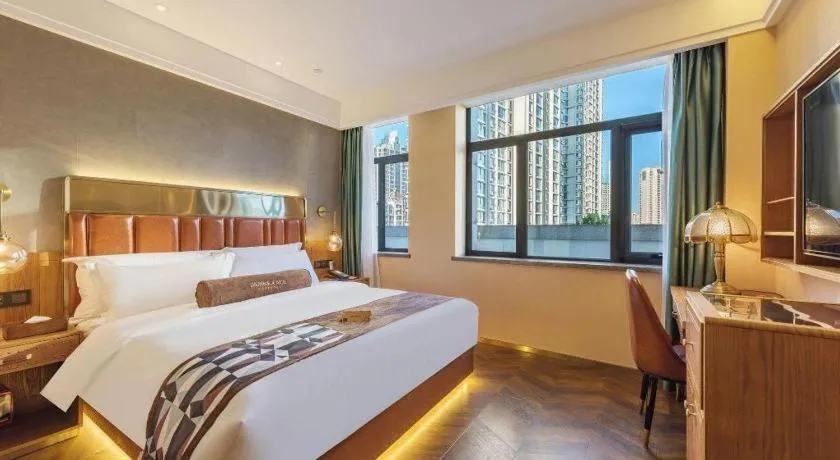 Bed in James Joyce Coffetel Tianjing First Central Hospital Nankai University