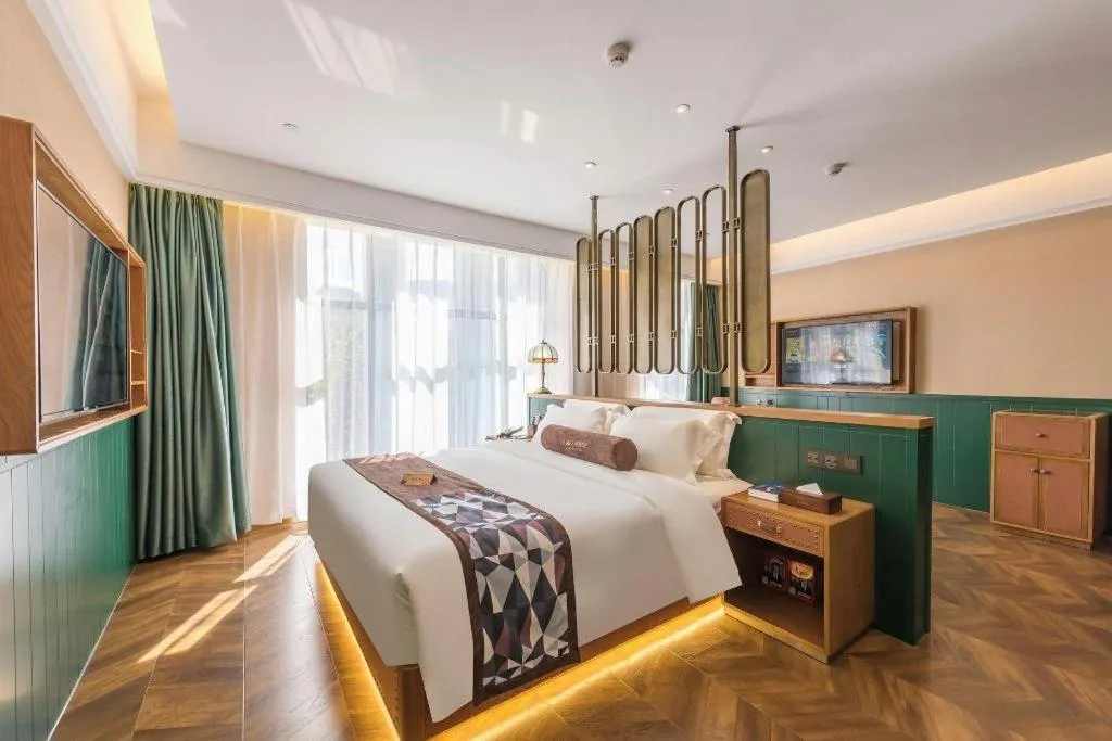 Bed in James Joyce Coffetel Tianjing First Central Hospital Nankai University