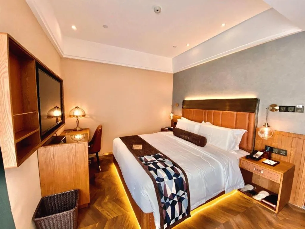 Bed in James Joyce Coffetel Tianjing First Central Hospital Nankai University