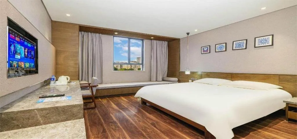 Bed in Jinjiang Inn Style Fuzhou Railway Station North Plaza