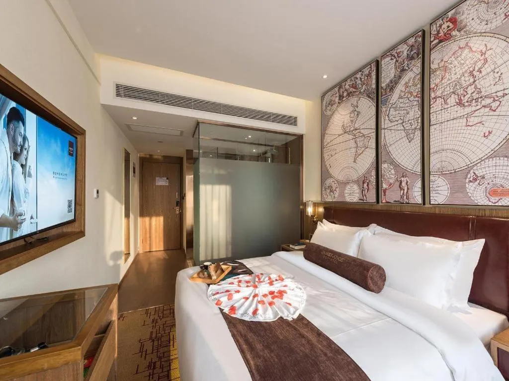 Bed in James Joyce Coffetel Beijing Yizhuang Development Zone Chicheng Times Square