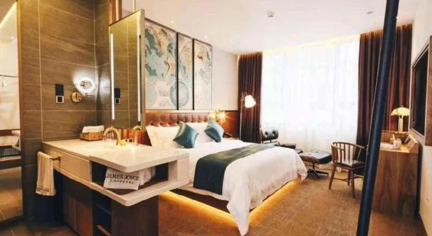 Bed in James Joyce Coffetel Beijing Yizhuang Development Zone Chicheng Times Square