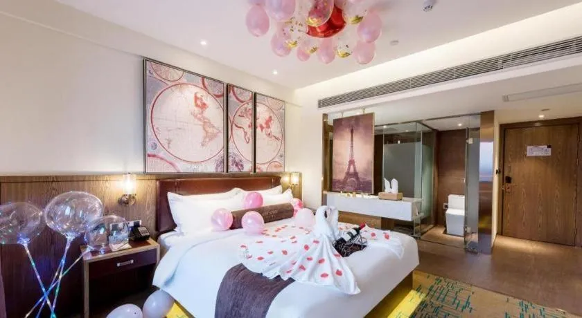 Bed in James Joyce Coffetel Beijing Yizhuang Development Zone Chicheng Times Square