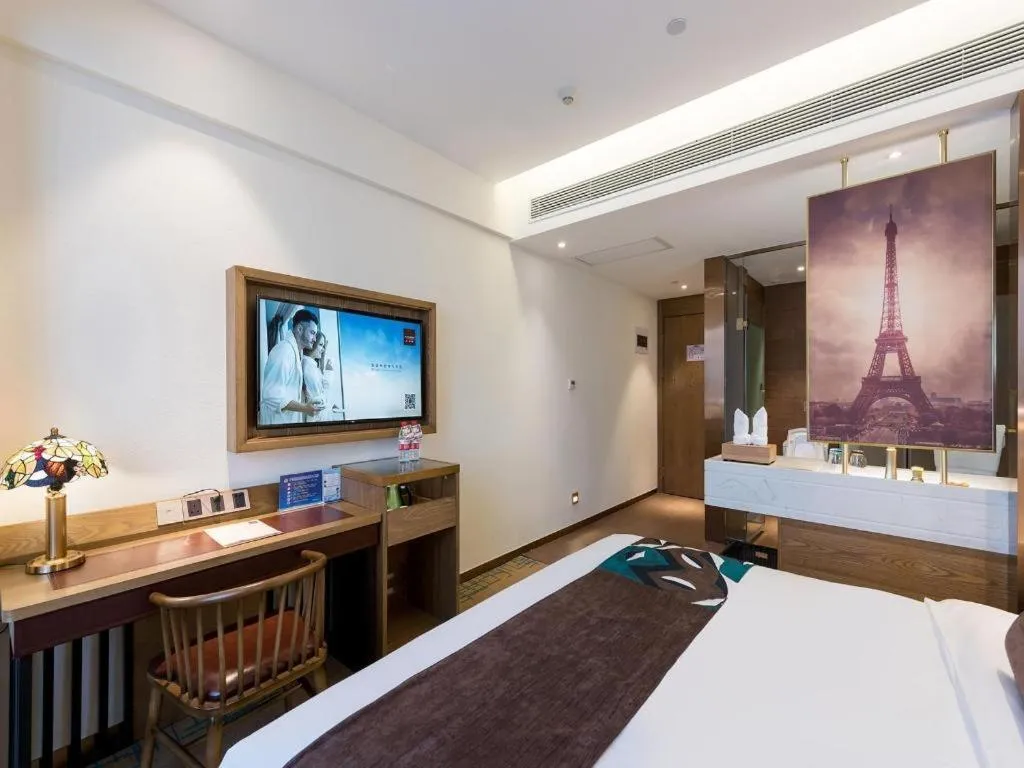 Bed in James Joyce Coffetel Beijing Yizhuang Development Zone Chicheng Times Square