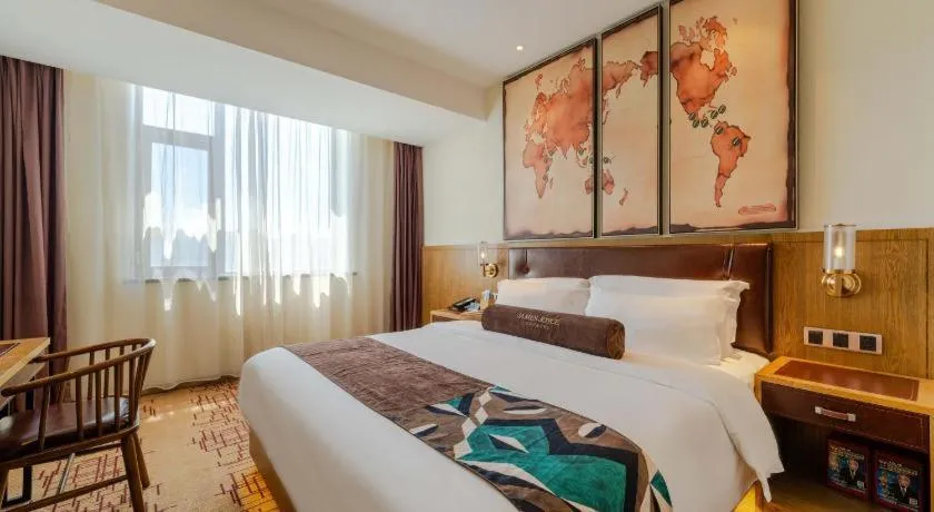 Bed in James Joyce Coffetel Beijing Yizhuang Development Zone Chicheng Times Square