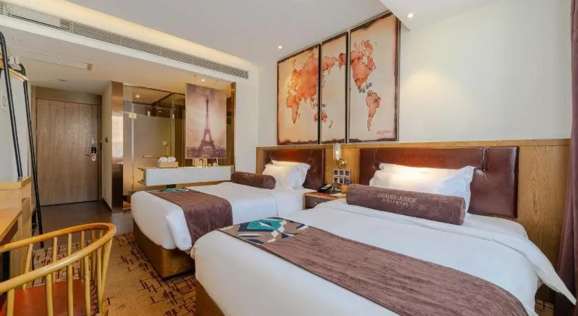 Bed in James Joyce Coffetel Beijing Yizhuang Development Zone Chicheng Times Square