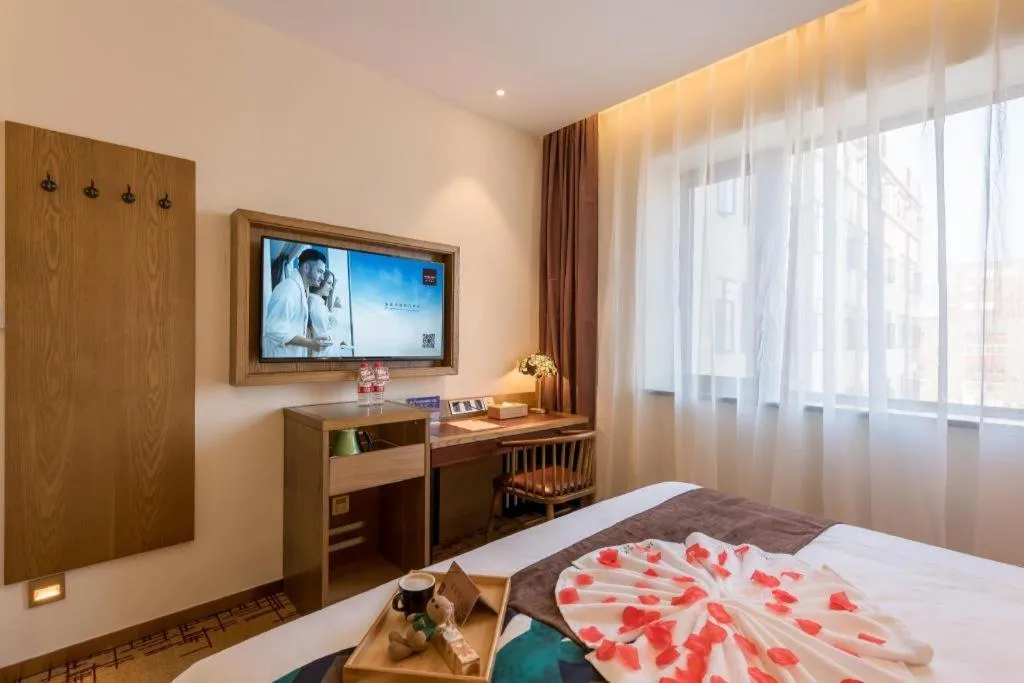 Bed in James Joyce Coffetel Beijing Yizhuang Development Zone Chicheng Times Square